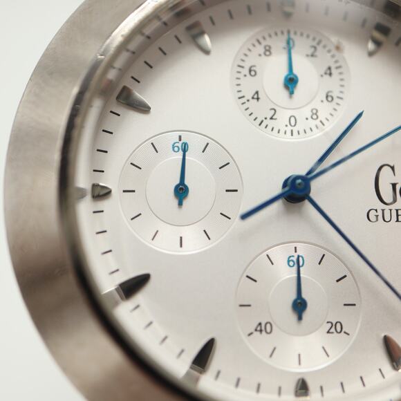 Guess Collection GC Silver Tone 1/10th Sec Chronograph 38mm Watch w New Battery - Picture 8 of 16